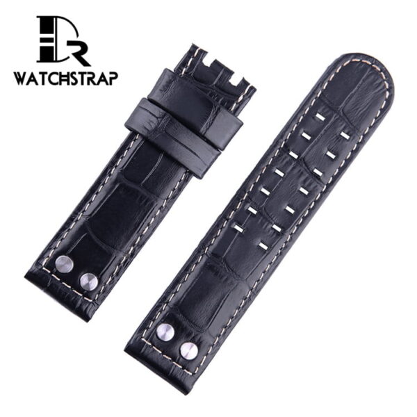 1599637379-Replacement-watch-band-compitable-for-the-Hamilton-Khaki-Aviation-watch-Black-Calf-Leather-strap-with-rivet-22mm (1) Replacement Hamilton Khaki Aviation watch band black leather strap