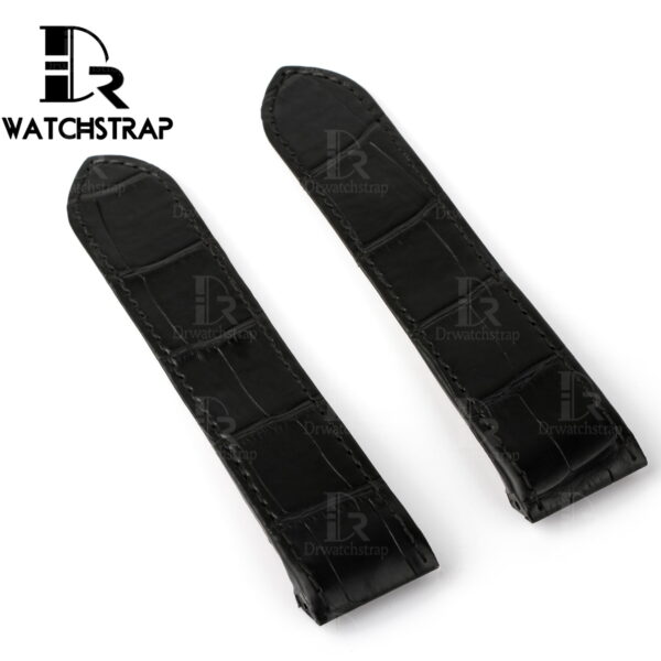 1603801611-Replacement-black-leather-watch-band-for-Cartier-Santos-100-XL(5) Custom handmade best quality replacement Black America Alligator Leather Cartier Santos 100 watch straps and watch bands Cartier Santos 100 Midsize Large Chronograph XL size watches - OEM aftermarket high-end leather watchbands online at a low price