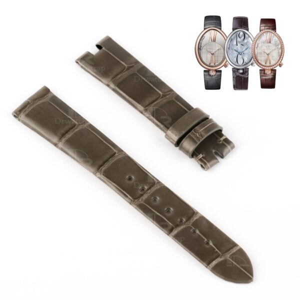 Replacement Olive leather watch band fit for Breguet Reine de Naples Ladies watch