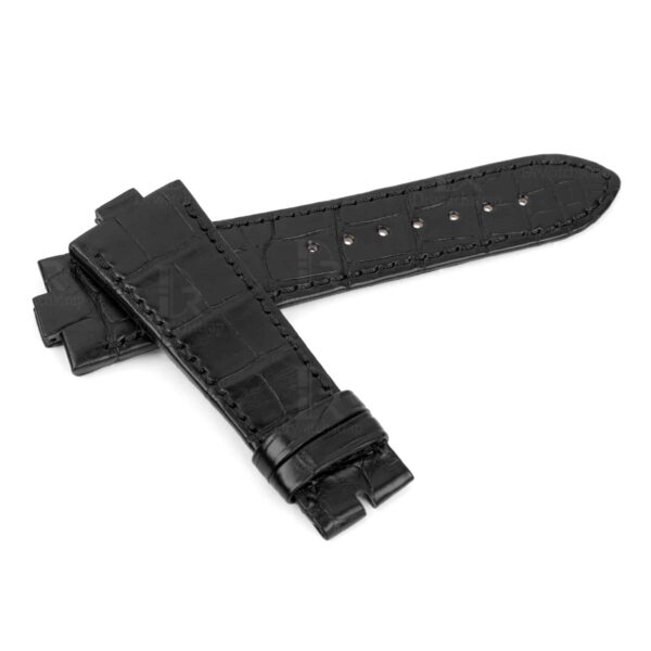 Buy discount price aftermarket Vacheron Constantin Overseas Leather Strap craftsmanship Black American Crocodile watch bands for sale