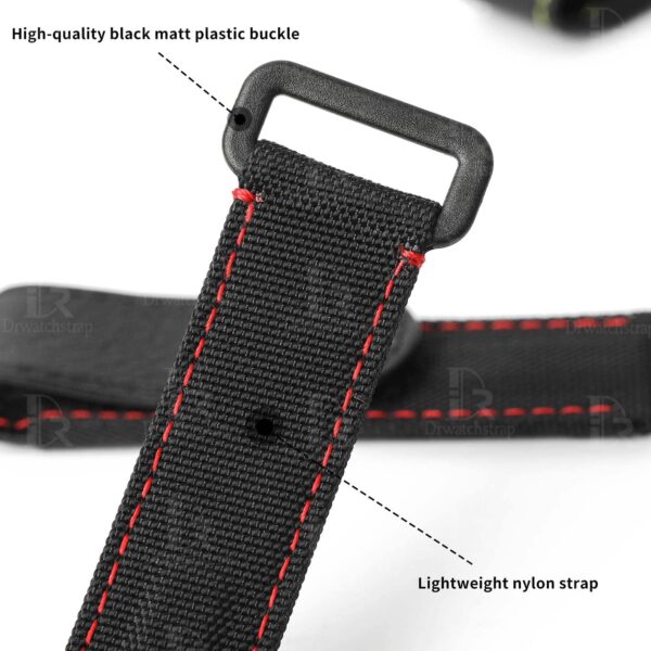 1628999692-Rolex-velcro-strap-black-nylon-watch-band-replacement-20mm-DIW (5) High quality nylon material and matt plastic buckle
