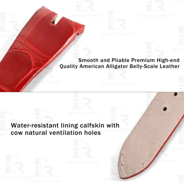 Best quality replacement Red leather alligator siamese red Roger Dubuis replacement straps and watch bands for Roger Dubuis Excalibur ladies' women's watches online for sale a (