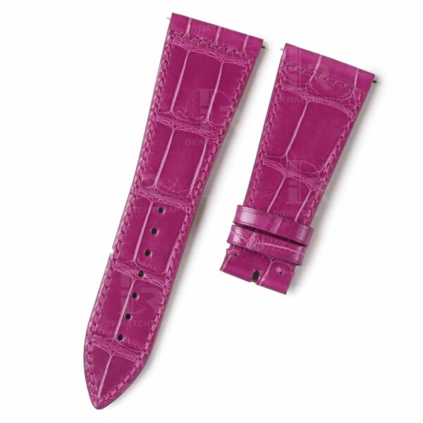 Custom handmade best quality grade A American crocodile 26mm Pink leather alligator strap and watch band replacement fit for Franck Muller Master Square 6000 h SC DT luxury watches online - High-end leather straps 100% hand stitched for sale