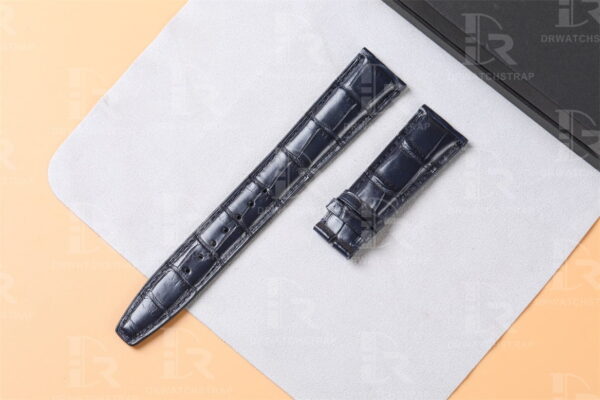 Best quality genuine blue alligator replacement blue leather strap and watch band for IWC Portofino Portugieser Chronograph watches online for sale at a low price - Custom OEM watchbands