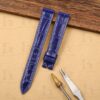 Replacement blue leather straps for Franck Muller Long Island watchbands (2)