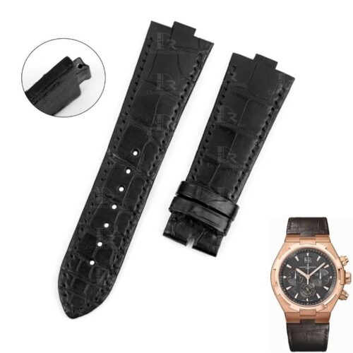 Vacheron Constantin Overseas Chronograph 4915 0000R-9338 replacement leather watch band aftermarket OEM strap (2) Vacheron Constantin Overseas Chronograph 4915 0000R-9338 replacement black leather watch band aftermarket OEM strap (1)