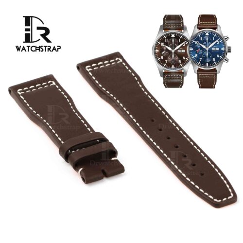 1605069159-handmade-brown-calf-leather-orange-inside-IWC-Big-Pilot-watch-band-21mm (1) Custom OEM aftermarket premium best quality brown IWC leather watch strap and watch band for IWC / Zenith Pilot le petit prince Chronograph luxury watches santoni replacement - Shop the high-end watchbands online for IWC Pilot's Mark XVIII Pilot's Chronograph watches 20mm 21mm