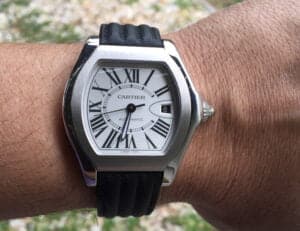 Cartier Roadster red alligator leather strap replacement watch band for sale (1)