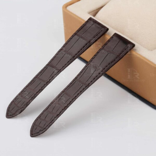 Best quality OEM high-end replacement brown alligator crocodile leather Cartier Calibre watch strap and watch band for Cartier Calibre dive watches online - Aftermarket leather watchbands for Cartier Calibre at a low price
