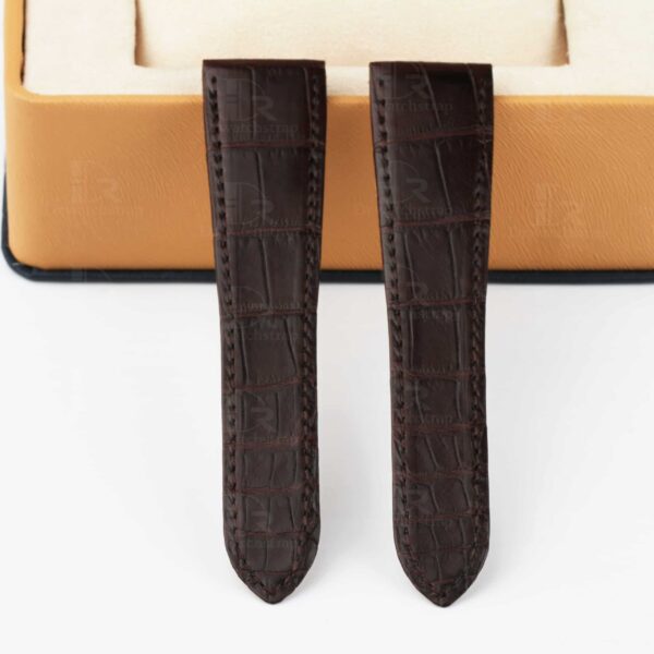 Best quality OEM high-end replacement brown alligator crocodile leather Cartier Calibre watch strap and watch band for Cartier Calibre dive watches online - Aftermarket leather watchbands for Cartier Calibre at a low price