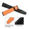 1619152471-Replacement-IWC-Santoni-Alligator-black-leather-strap-orange-watch-band (3) Custom best quality alligator replacement Black leather straps IWC Portofino Santoni strap and watch band online for sale fit for IWC Portofino, Pilot's, Portuguese luxury watches
