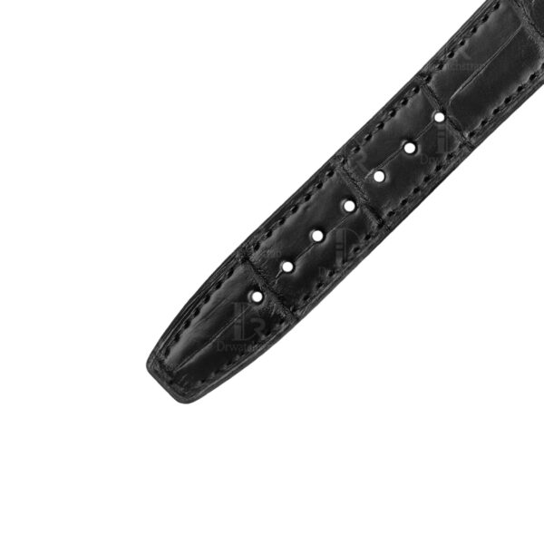 1619152501-Replacement-IWC-Santoni-Alligator-black-leather-strap-orange-watch-band (9) Custom leather Santoni strap for IWC Portofino ladies watch (16mm, 18mm)