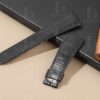 Handmade Black Alligator Leather watch band Curved End fit for Jules Audemars Extra-thin