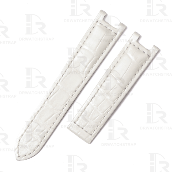 18mm 20mm Genuine best quality American Alligator White leather watch strap and watch band replacement for Cartier De Pasha watches 18mm 20mm Genuine best quality American Alligator White leather watch strap and watch band replacement for Cartier De Pasha watches