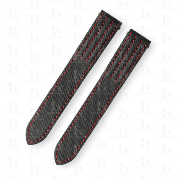 Buy Custom black Kelvar watch band for Cartier Roadster Red stitching Buy Custom black Kelvar watch band for Cartier Roadster Red stitching