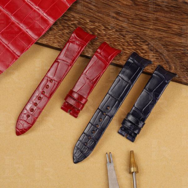 Buy custom Piaget Limelight Gala straps red black Alligator leather watch band for sale stitchless