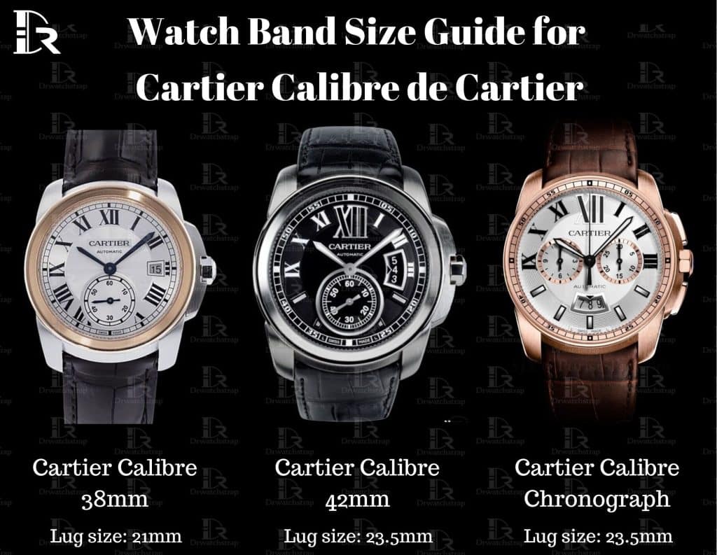 Cartier calibre de Cartier diver 38mm 42mm Chronograph watch band lug size