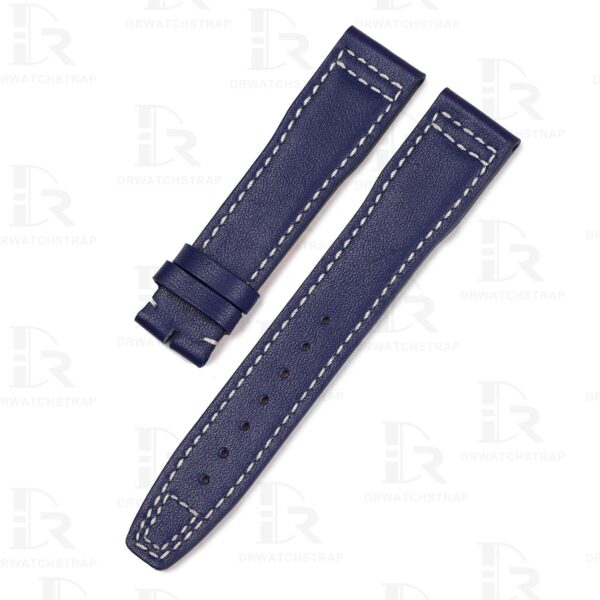 Custom black leather watch strap replacement made of premium calfskin material