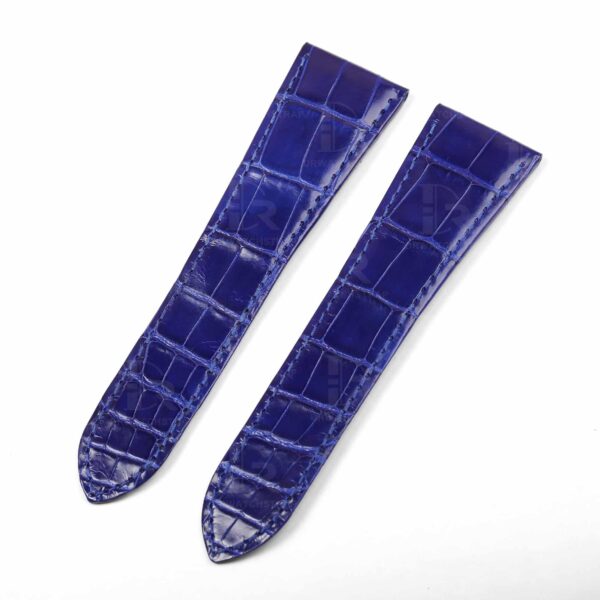 Custom replacement Blue alligator crocodile leather strap for Cartier Calibre Dive watch strap and watch band