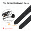 Custom replacement watch bands for cartier roadster (1) Custom replacement Black Canvas watch bands for cartier roadster 19mm 20mm Deployant Clasp