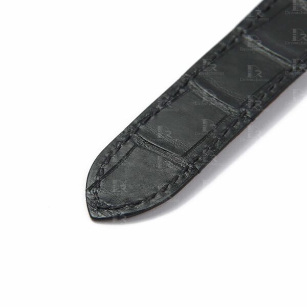 handcrafted black alligator leather watch strap for Cartier Calibre dive watch band