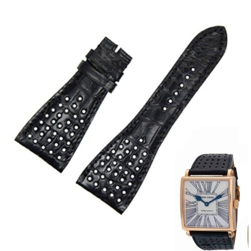 Roger Dubuis black replacement leather strap - custom watch band Roger Dubuis black replacement leather strap - custom watch band