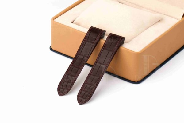 1607604006-Cartier-Santos-100-midsize-large-size-Replacement-leather-watch-band-strap-brown-America-Alligator (8) Custom handmade best quality replacement Brown America Alligator Leather Cartier Santos 100 watch straps and watch bands Cartier Santos 100 Midsize Large Chronograph XL size watches - OEM aftermarket high-end leather watchbands online at a low price