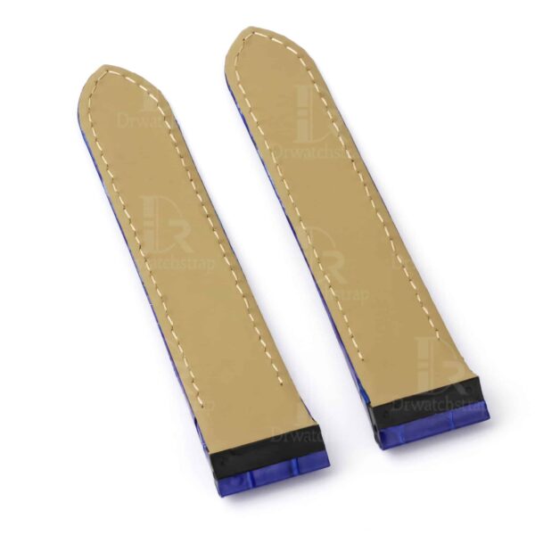 Custom handmade best quality replacement Blue America Alligator Leather Cartier Santos 100 watch straps and watch bands Cartier Santos 100 Midsize Large Chronograph XL size watches - OEM aftermarket high-end leather watchbands online at a low price