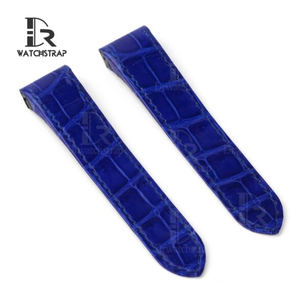 Custom handmade best quality replacement Blue America Alligator crocodile leather Cartier Santos 100 watch straps and watch bands for Cartier Santos 100 Medium Large Chronograph XL size watches - OEM aftermarket high-end leather watchbandx and strap online at a low price
