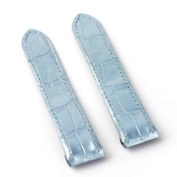 1607604243-Cartier-Santos-100-midsize-large-size-Replacement-leather-wristwatch-band-strap-bracelet-Ice-blue-America-Alligator-crocodile(1) Custom handmade best quality replacement Ice Blue America Alligator crocodile leather Cartier Santos 100 watch straps and watch bands for Cartier Santos 100 Medium Large Chronograph XL size watches - OEM aftermarket high-end leather watchbandx and strap online at a low price