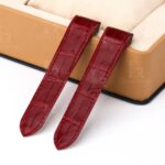 1607604408-Cartier-Santos-100-midsize-large-size-Replacement-leather-wristwatch-band-strap-bracelet-Red-America-Alligator-crocodile (3) Handmade Blue America Alligator Leather watch straps replacement for Cartier Santos 100