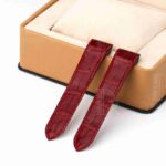 1607604449-Cartier-Santos-100-midsize-large-size-Replacement-leather-wristwatch-band-strap-bracelet-Red-America-Alligator-crocodile (9) Buy handmade America Alligator Leather watch band strap replacement for Cartier Santos 100 wristwatch