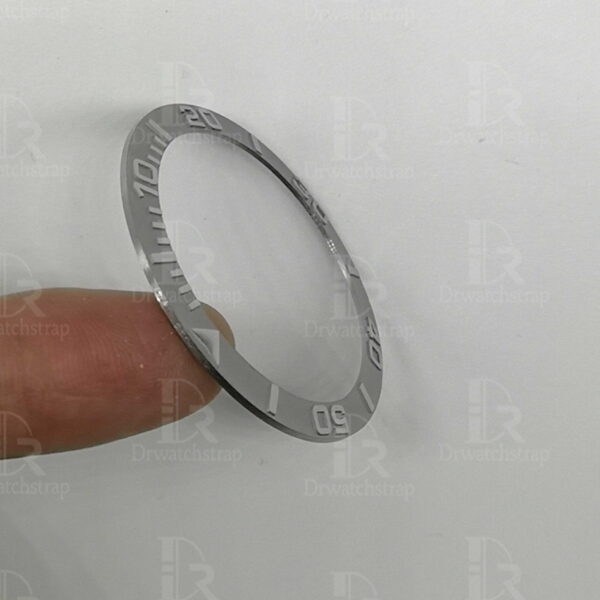 Replacement Silver Platinum Bezel Insert for Rolex Yachtmaster watch