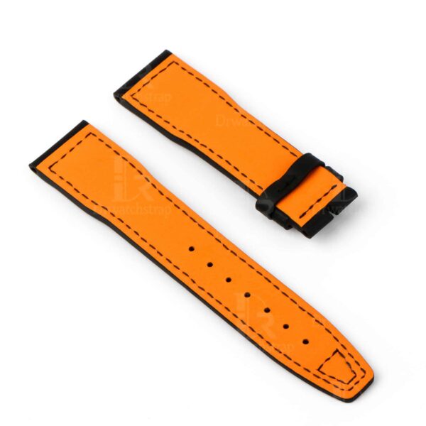 1607953593-IWC-Big-Pilot-DVBO-21mm-Replacement-black-calf-Leather-strap (4) Buy 21mm IWC Pilot watch strap replacement orange inner leather