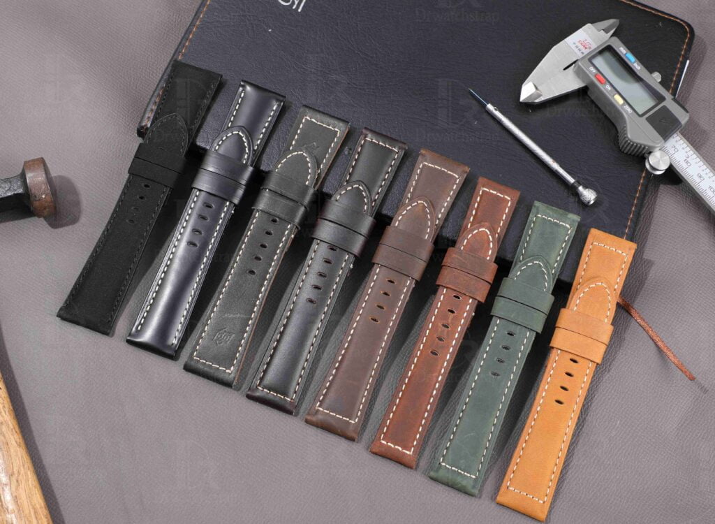 Custom handmade replacement leather watch band for Panerai Luminor 22mm 24mm 26mm strap