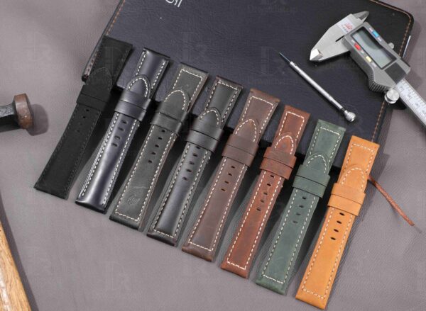 Custom handmade replacement leather watch band for Panerai Luminor 22mm 24mm 26mm strap