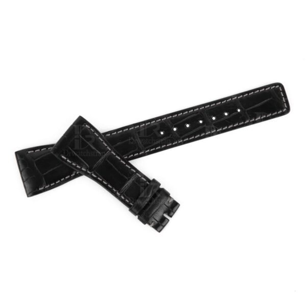 1615621180-IWC-da-Vinci-perpetual-calendar-chronograph-replacement-Genuine-black-alligator-leather-strap-handmade-white-stitching (3) Handmade IWC alligator leather bracelet for sale Designed for IWC IW376107 IW376106