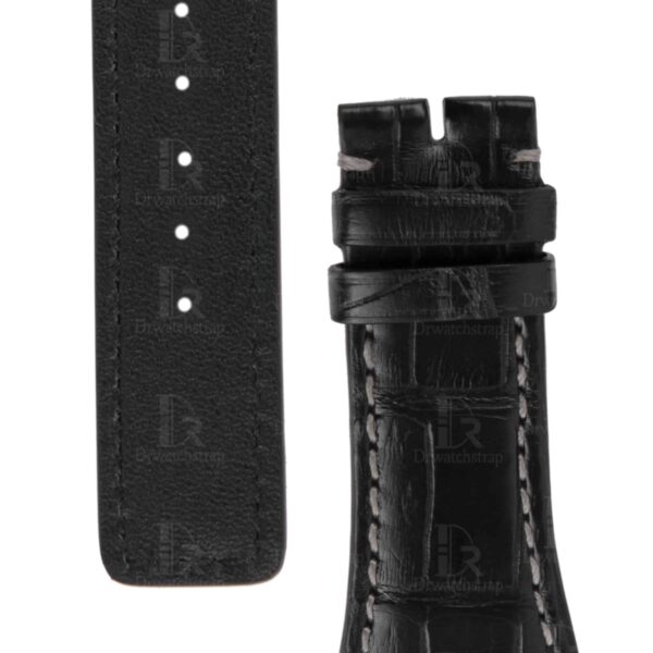 1615621203-IWC-da-Vinci-perpetual-calendar-chronograph-replacement-Genuine-black-alligator-leather-strap-handmade-white-stitching (5) IWC Da Vinci Perpetual Calendar Digital date-month replacement leather watch strap for sale