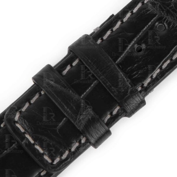 1615621242-IWC-da-Vinci-perpetual-calendar-chronograph-replacement-Genuine-black-alligator-leather-strap-handmade-white-stitching (9) IWC Da Vinci Perpetual Calendar Digital date-month replacement leather watch strap for sale