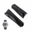 Best quality genuine OEM handmade aftermarket black Curved End link alligator crocodile belly-scale high-end replacement Rolex Submariner black leather watch strap and watch band for sale - Shop the high-end custom Alligator straps and watch bands 20mm at a low price