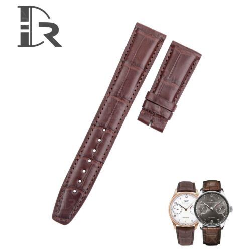 1618813301-IWC-Portuguese-brown-leather-strap-22mm-Replacement-Watch-Band (1) 22mm Replacement Brown Leather Watch Band fit for IWC Portuguese