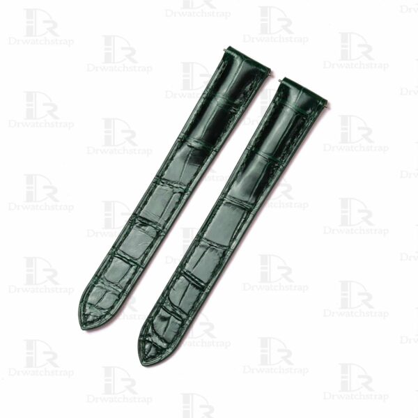 Replacement watch band green alligator strap for Cartier Ronde Cle de Cartier