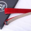 Custom Cartier Santos 100 red alligator leather watch band - Drwatchstrap