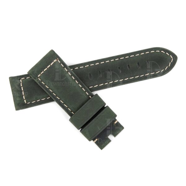 Custom aftermarket OEM best calfskin Oliver green Panerai leather watch straps & watch bands 22mm 24mm 26mm replacement for Panerai Luminor Marina, Radiomir, Submersible luxury watches - Shop the premium best calfskin material leather strap and watch band from Dr watchstrap at a low price