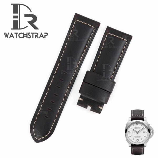 Premium best quality OEM brown handmade aftermarket Panerai strap 22mm 24mm 26mm leather strap & watch band replacement for Panerai Luminor Due Radiomir luxury watches from DR Watchstrap - Shop genuine calf leather straps and watch bands online for sale at a low price