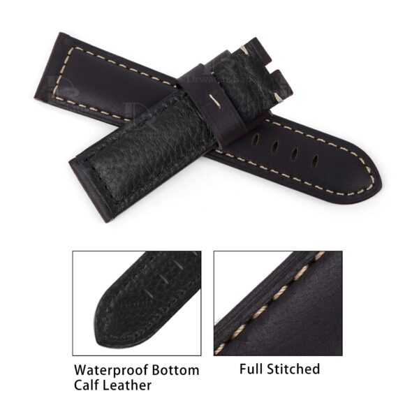 Premium best quality OEM brown handmade aftermarket Panerai strap 22mm 24mm 26mm leather strap & watch band replacement for Panerai Luminor Due Radiomir luxury watches from DR Watchstrap - Shop genuine calf leather straps and watch bands online for sale at a low price
