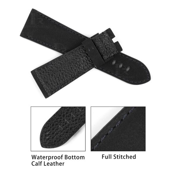 1610781054-Panerai-black-calf-leather-watch-band-24mm-for-sale-replacement-OEM-Custom (3) Custom OEM Premium calf material black leather Panerai strap 24mm 26mm 22mm & watch band replacement for Panerai Luminor Due Radiomir luxury watches for sale - Shop the best quality calfskin watch straps and watch bands from DR Watchstrap online at a low price