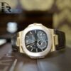 In Stock 25mm Handcrafted Black Croco leather band for Patek Philippe Nautilus 5711 5712