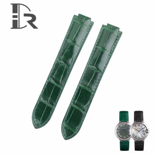 1611975539-Aftermarket-Cartier-ballon-bleu-green-leather-watchand-strap-handmade-OEM-Custom-Alligator (1) Genuine custom green alligator leaher strap and watch band replacement for Cartier Ballon bleu watches - OEM high-end quality watch bands online at a low price