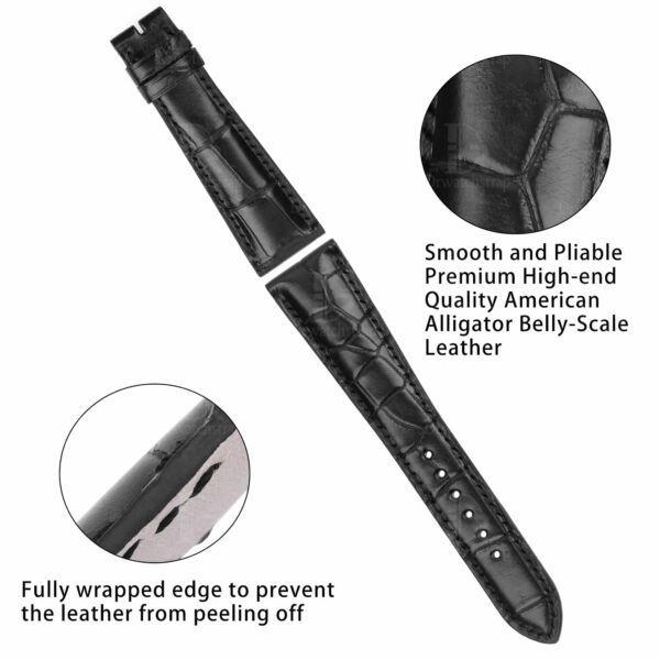 Shop bespoke best quality alligator leather straps for Omega Seamaster, De Ville,  Aqua Terra, and more leather strap black brown replacement watch bands for sale